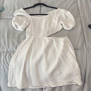 White Puff Sleeve Dress
